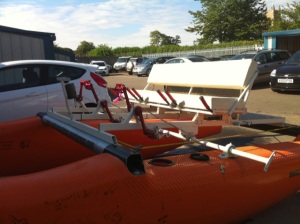 Hand grips on pedalo
